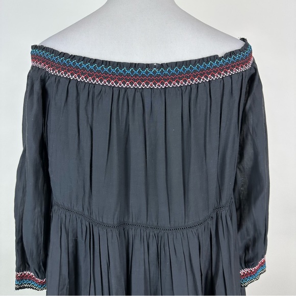 Free People Sunbeams Embroidered Off The Shoulder Boho Mini Dress Size XS - Picture 13 of 14